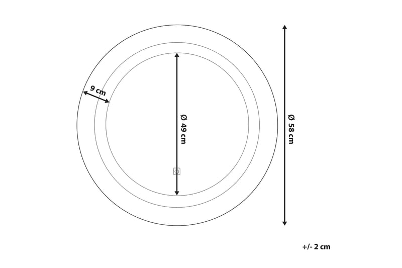 JILLYAN Spegel LED Rund 58x58 cm Silver - Badrumsspegel - Badrumsspegel med belysning