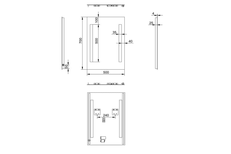 Jordberga Badrumsspegel 70 cm LED-belysning - Inredning & dekor - Speglar - Badrumsspegel