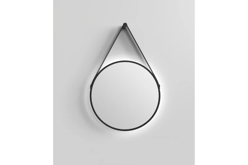 Knutby Spegel 50x50 cm Rund LED-belysning - Svart - Inredning & dekor - Speglar - Badrumsspegel