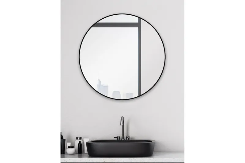 Knutby Väggspegel 60 cm - Svart - Inredning & dekor - Speglar - Badrumsspegel