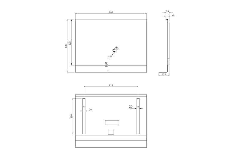 Knutby Väggspegel 60 cm - Inredning & dekor - Speglar - Badrumsspegel