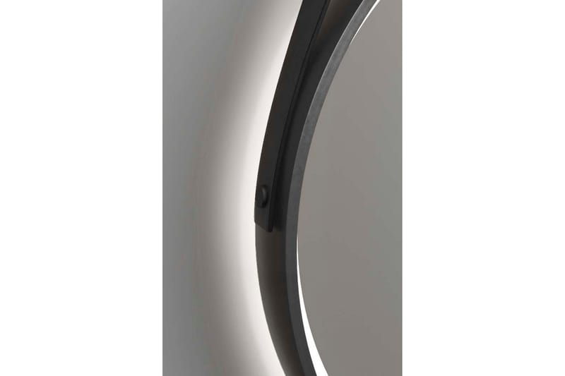 KOCKENHUS Spegel 55 cm Rund LED-belysning Svart/Guld - Inredning & dekor - Speglar - Badrumsspegel