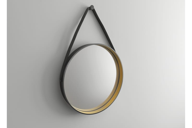 KOCKENHUS Spegel 55 cm Rund Svart/Guld - Inredning & dekor - Speglar - Badrumsspegel