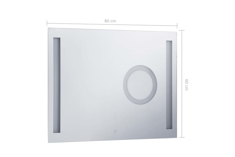 Badrumsspegel LED med touch-sensor 80x60 cm - Silver - Badrumsspegel - Badrumsspegel med belysning
