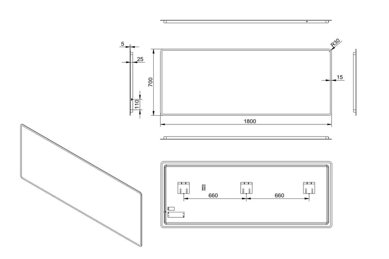 MALBAN Spegel 180x70 cm - Inredning & dekor - Speglar - Badrumsspegel