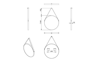 Nävesta Spegel 50 cm Rund - Guld - Inredning & dekor - Speglar - Badrumsspegel