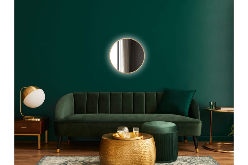 Nävesta Spegel 50 cm Rund - Guld - Inredning & dekor - Speglar - Badrumsspegel