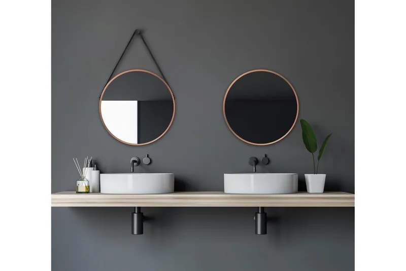 Nävesta Spegel 50 cm Rund, Koppar