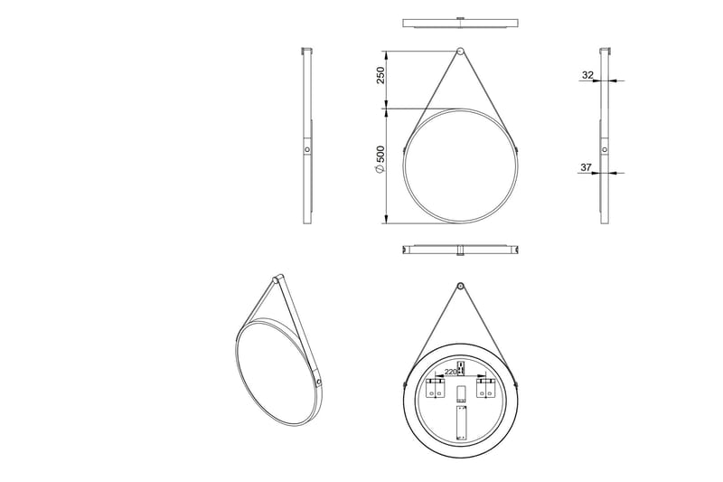 Nävesta Spegel 50 cm Rund - Vit - Inredning & dekor - Speglar - Badrumsspegel