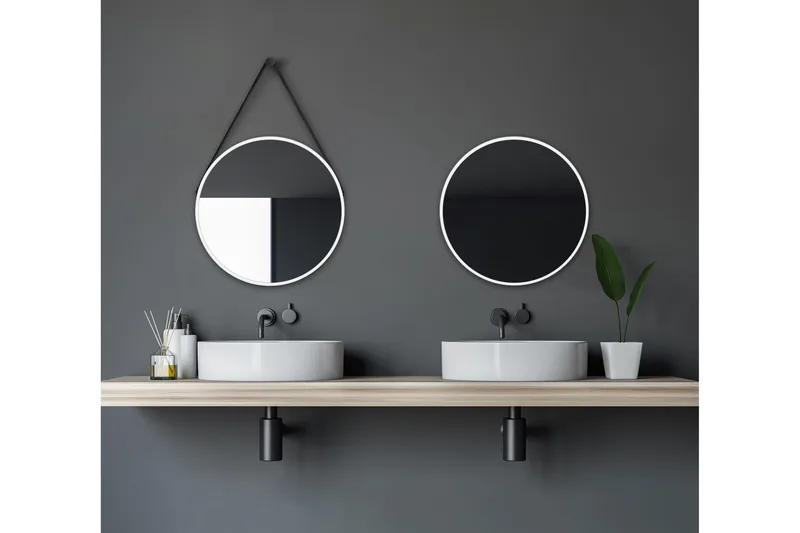 Nävesta Spegel 50 cm Rund - Vit - Inredning & dekor - Speglar - Badrumsspegel