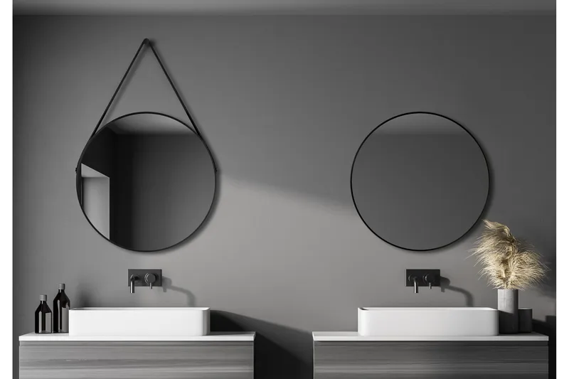 Nävesta Spegel 80 cm Rund - Svart - Inredning & dekor - Speglar - Badrumsspegel