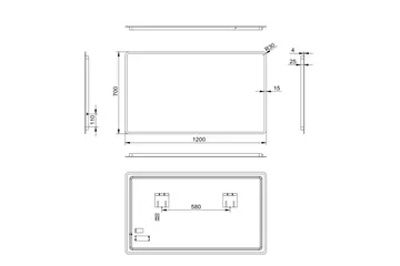 Norrbyn Badrumsspegel 70 cm LED-belysning - Inredning & dekor - Speglar - Badrumsspegel