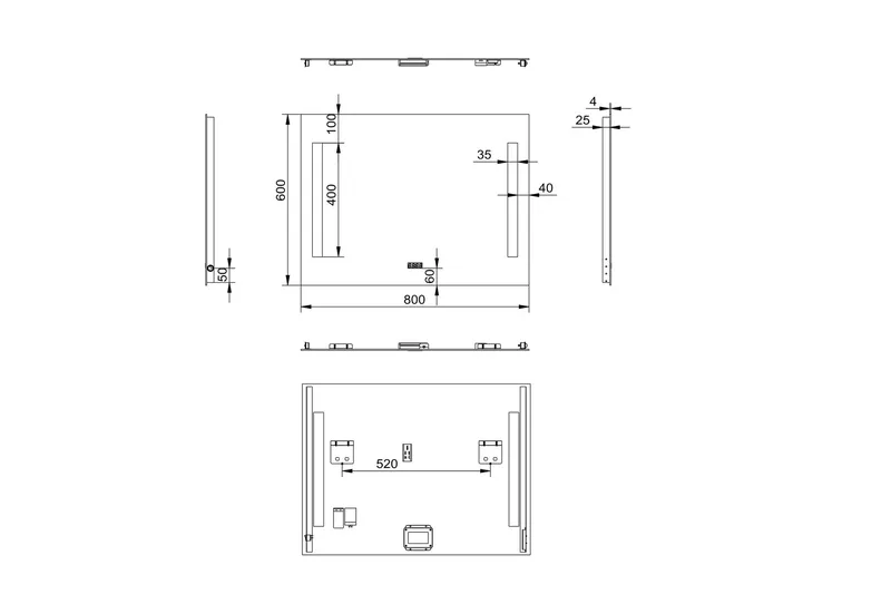 Purnuvara Badrumsspegel 80x60 cm LED-belysning - Inredning & dekor - Speglar - Badrumsspegel