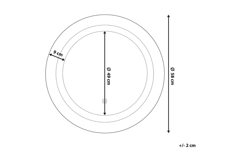 Rystal Spegel LED Rund 58x58 cm - Silver - Inredning & dekor - Speglar - Badrumsspegel
