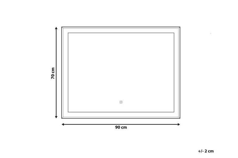 VALENSOLE Spegel 70x90 cm LED Silver - Badrumsspegel - Badrumsspegel med belysning