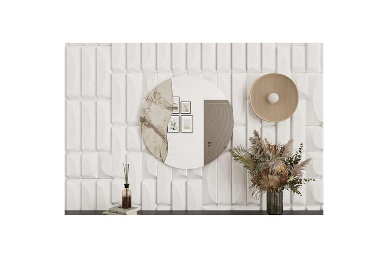 Buhem Vägghängd Spegel Rund 60 cm - Beige - Inredning & dekor - Speglar - Väggspegel