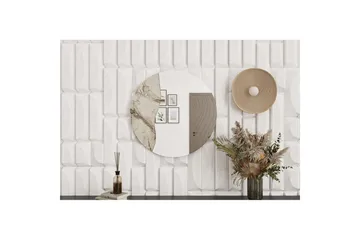 Buhem Vägghängd Spegel Rund 60 cm - Beige - Inredning & dekor - Speglar - Väggspegel