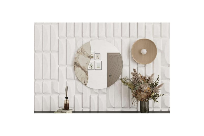 Buhem Vägghängd Spegel Rund 60 cm - Beige - Inredning & dekor - Speglar - Väggspegel