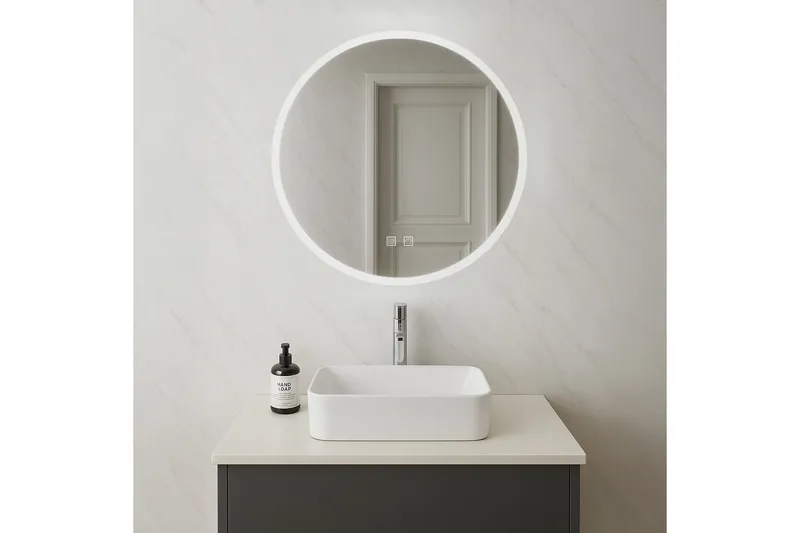 Clas Rund Badrumsspegel med LED-belysning 100 cm - Anti-Fog och Touch-Styrning - Inredning & dekor - Speglar - Badrumsspegel