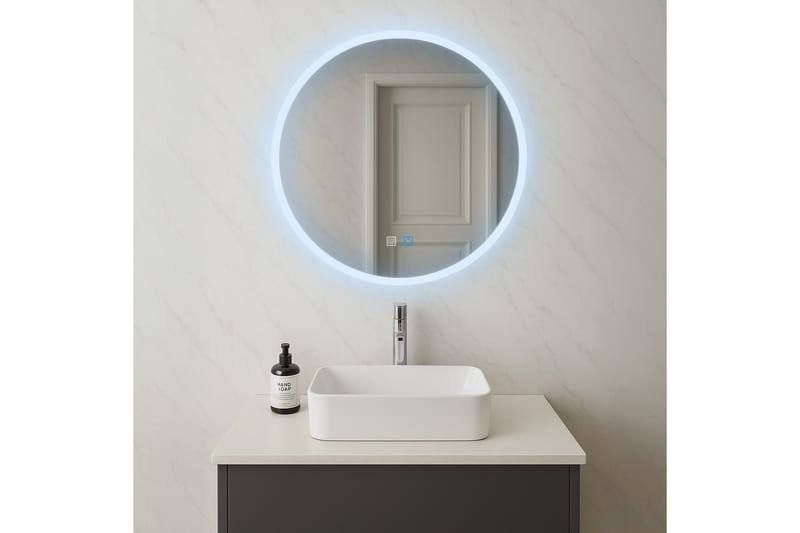 Clas Rund Badrumsspegel med LED-belysning 100 cm - Anti-Fog och Touch-Styrning - Inredning & dekor - Speglar - Badrumsspegel