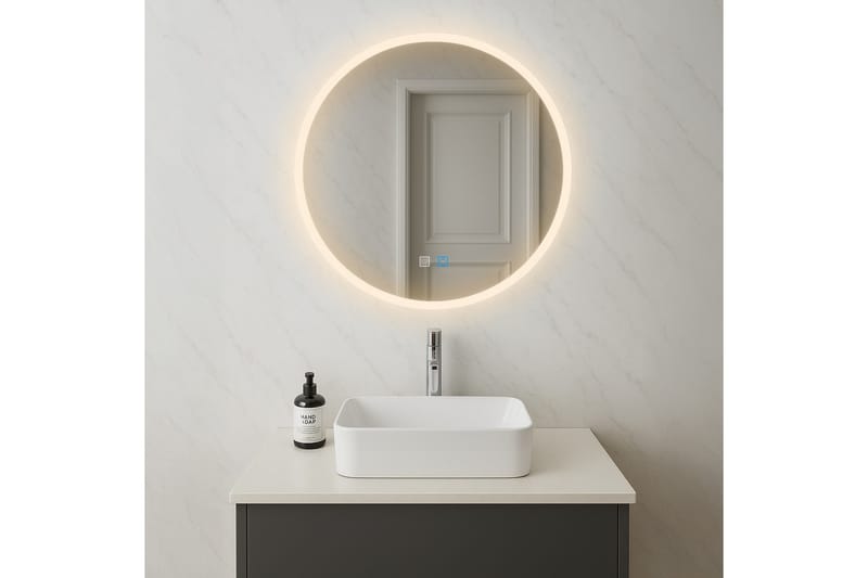 Clas Rund Badrumsspegel med LED-belysning 100 cm - Anti-Fog och Touch-Styrning - Inredning & dekor - Speglar - Badrumsspegel