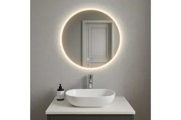 Clas Rund Badrumsspegel med LED-belysning 120 cm - Anti-Fog och Touch-Styrning - Inredning & dekor - Speglar - Badrumsspegel