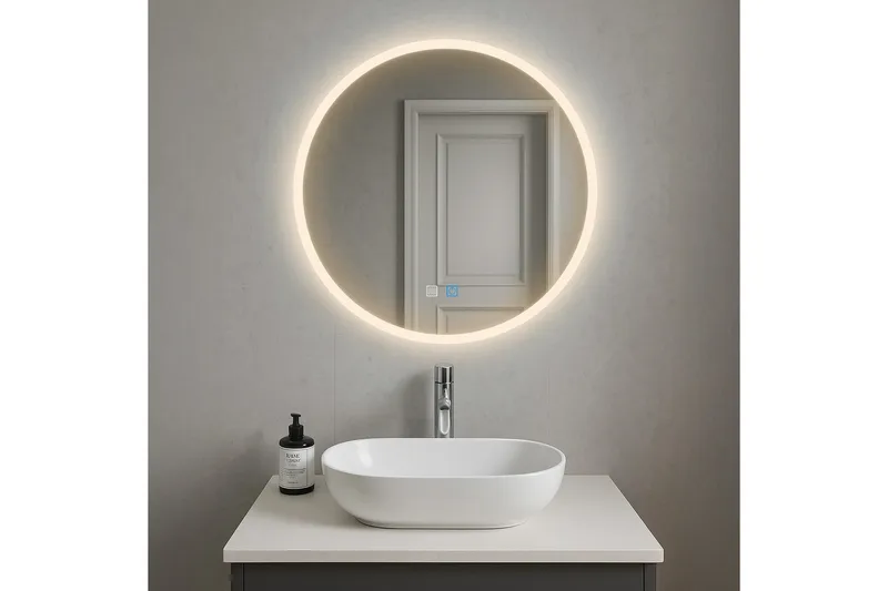 Clas Rund Badrumsspegel med LED-belysning 120 cm - Anti-Fog och Touch-Styrning - Inredning & dekor - Speglar - Badrumsspegel