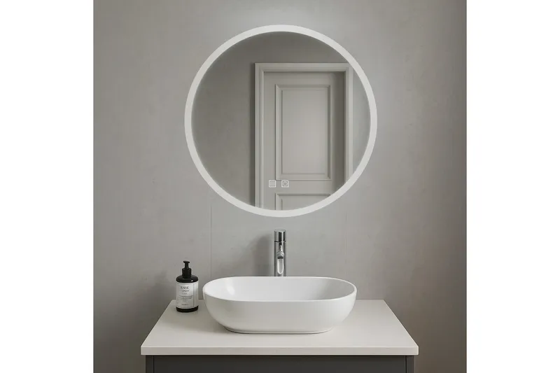 Clas Rund Badrumsspegel med LED-belysning 120 cm - Anti-Fog och Touch-Styrning - Inredning & dekor - Speglar - Badrumsspegel