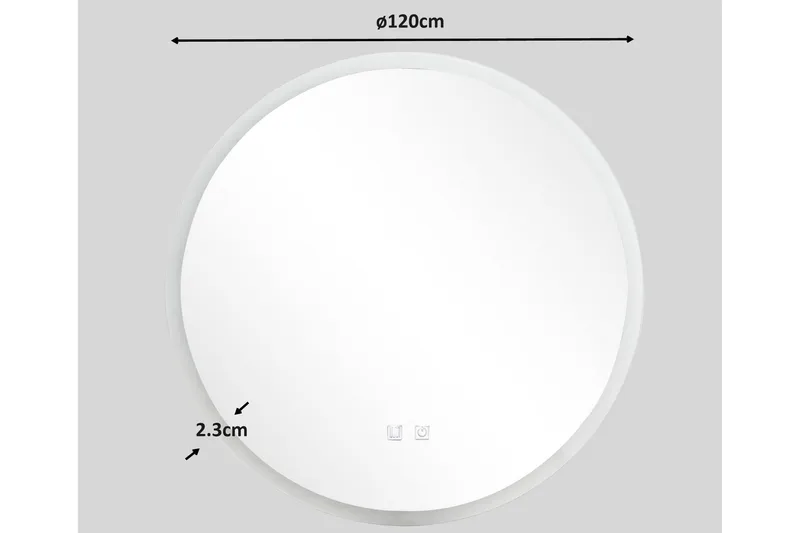 Clas Rund Badrumsspegel med LED-belysning 120 cm - Anti-Fog och Touch-Styrning - Inredning & dekor - Speglar - Badrumsspegel