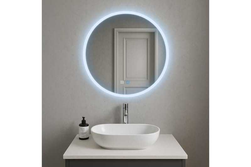 Clas Rund Badrumsspegel med LED-belysning 120 cm - Anti-Fog och Touch-Styrning - Inredning & dekor - Speglar - Badrumsspegel