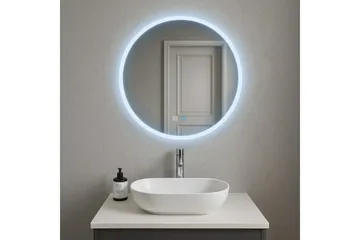 Clas Rund Badrumsspegel med LED-belysning 120 cm - Anti-Fog och Touch-Styrning - Inredning & dekor - Speglar - Badrumsspegel