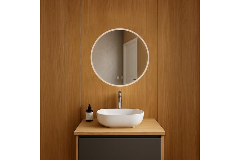 Clas Rund Badrumsspegel med LED-belysning 60 cm - Anti-Fog och Touch-Styrning - Inredning & dekor - Speglar - Badrumsspegel