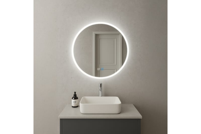 Clas Rund Badrumsspegel med LED-belysning 80 cm - Anti-Fog och Touch-Styrning - Inredning & dekor - Speglar - Badrumsspegel