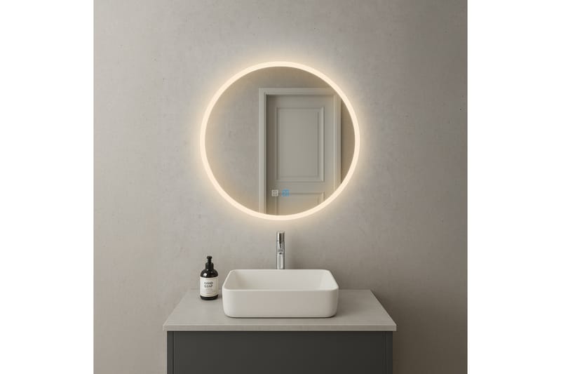 Clas Rund Badrumsspegel med LED-belysning 80 cm - Anti-Fog och Touch-Styrning - Inredning & dekor - Speglar - Badrumsspegel