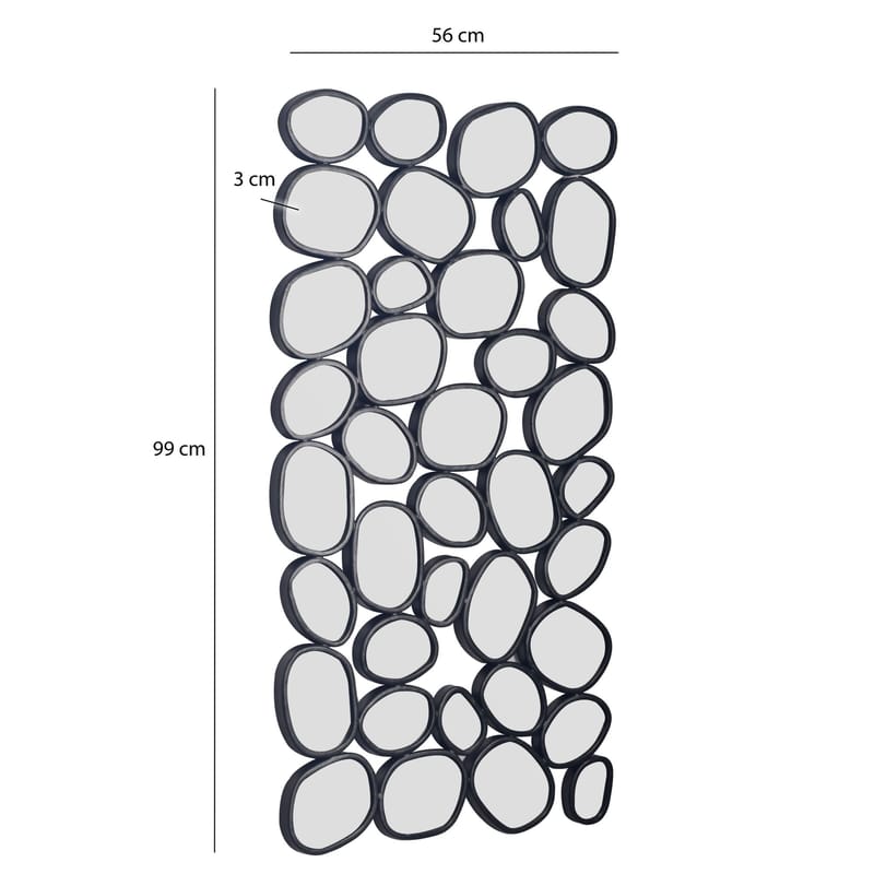 Corano Väggspegel 56x99 cm Organisk Asymmetrisk - Svart och silverfärgad - Inredning & dekor - Speglar - Väggspegel