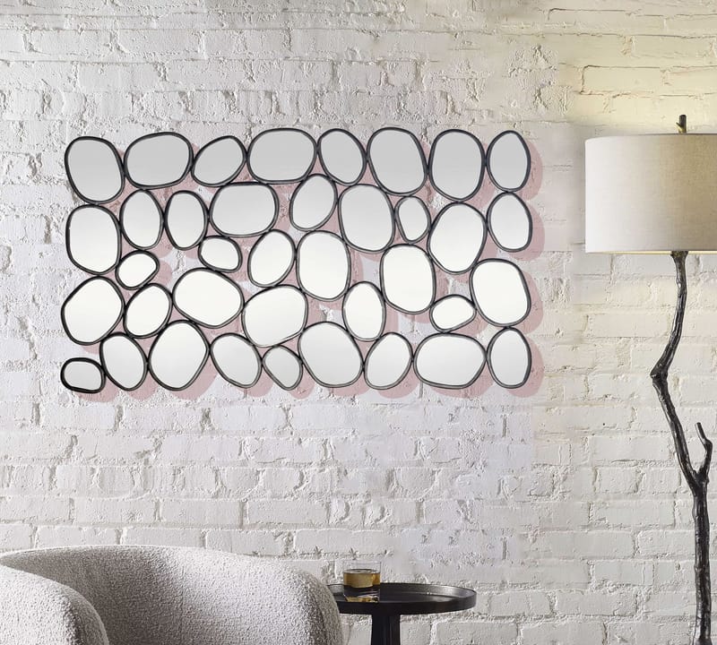 Corano Väggspegel 56x99 cm Organisk Asymmetrisk - Svart och silverfärgad - Inredning & dekor - Speglar - Väggspegel