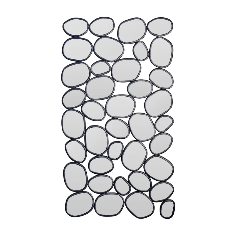 Corano Väggspegel 56x99 cm Organisk Asymmetrisk, Svart och silverfärgad