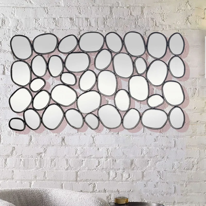 Corano Väggspegel 56x99 cm Organisk Asymmetrisk - Svart och silverfärgad - Inredning & dekor - Speglar - Väggspegel