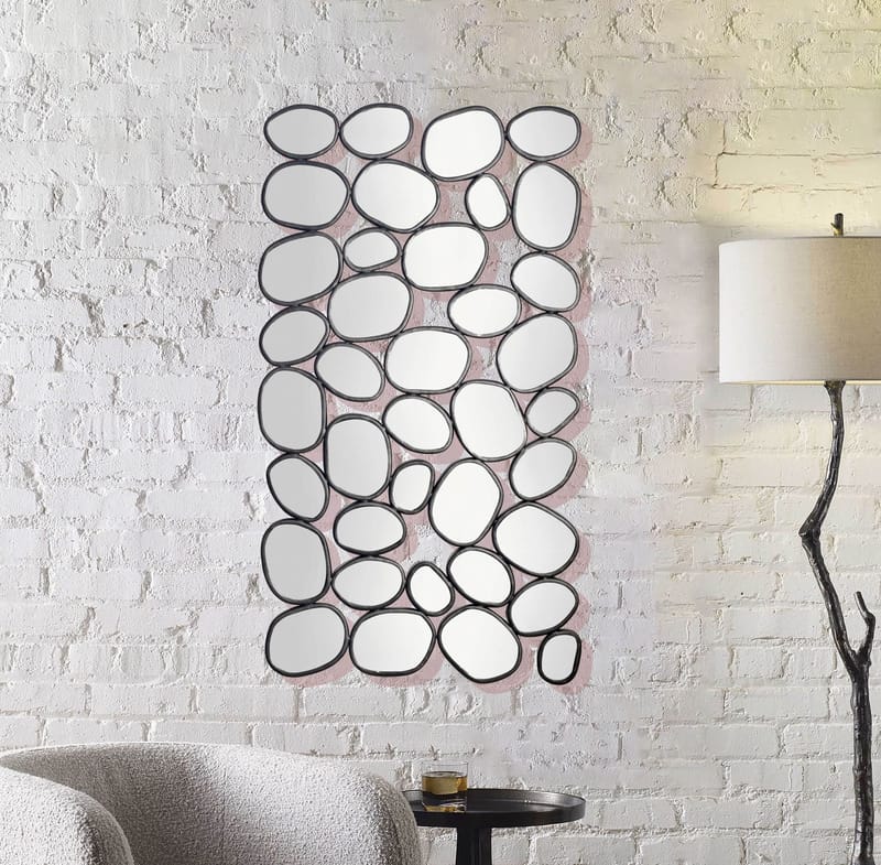 Corano Väggspegel 56x99 cm Organisk Asymmetrisk - Svart och silverfärgad - Inredning & dekor - Speglar - Väggspegel