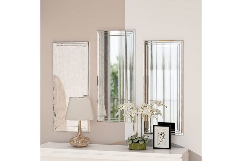 Dekorativt Spegelset (3 Delar) Heba Neom Transparent - Multifärgad - Inredning & dekor - Speglar - Väggspegel