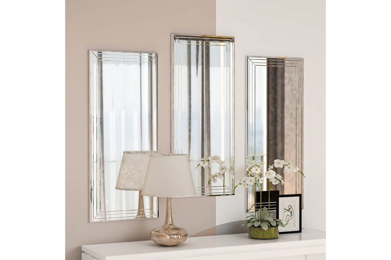 Dekorativt Spegelset (3 Delar) Heba Neom Transparent - Multifärgad - Inredning & dekor - Speglar - Väggspegel