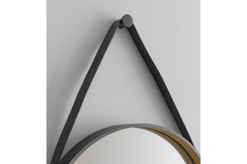 Djupqvior Spegel 55x55 cm Rund - Svart/Guld - Inredning & dekor - Speglar - Badrumsspegel