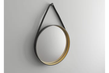 Djupqvior Spegel 55x55 cm Rund - Svart/Guld - Inredning & dekor - Speglar - Badrumsspegel