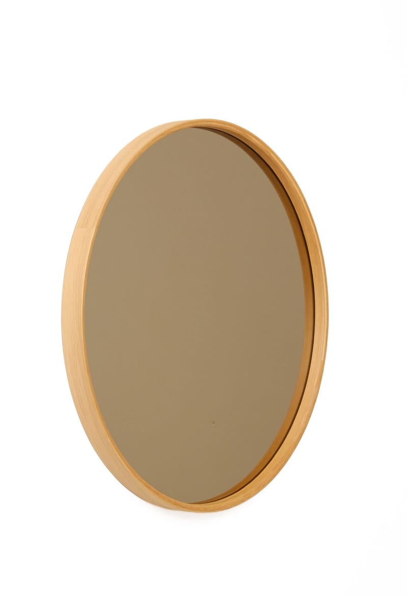 Dravik Dekorativ spegel 30x30x4 cm - Vit ram med ekfärgade detaljer - Inredning & dekor - Speglar - Väggspegel