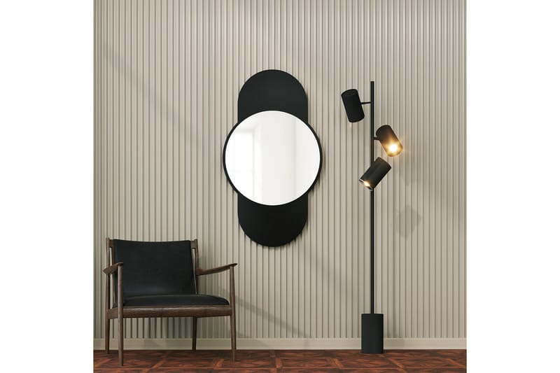 Ewelina Vägghängd Spegel Rund 60 cm - Svart - Inredning & dekor - Speglar - Väggspegel