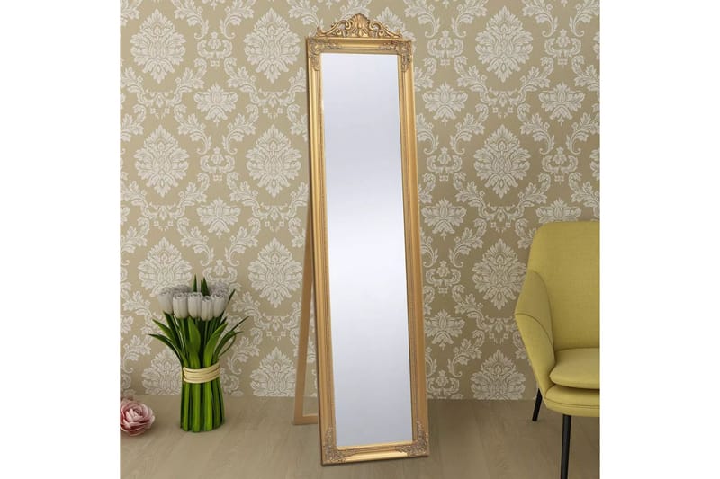Fristående spegel i barockstil 160x40 cm guld - Golvspegel