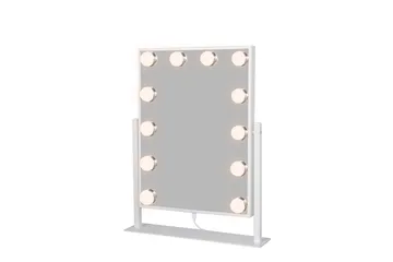 Glow Liten Sminkspegel på fot 36,5 cm med LED Belysning/Lampor Holywood spegel - Vit - Inredning & dekor - Speglar - Sminkspegel