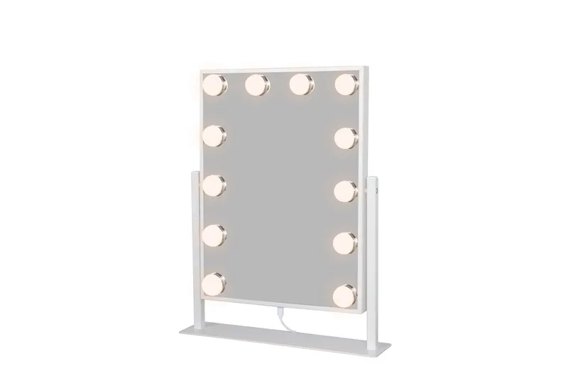 Glow Liten Sminkspegel på fot 36,5 cm med LED Belysning/Lampor Holywood spegel - Vit - Inredning & dekor - Speglar - Sminkspegel