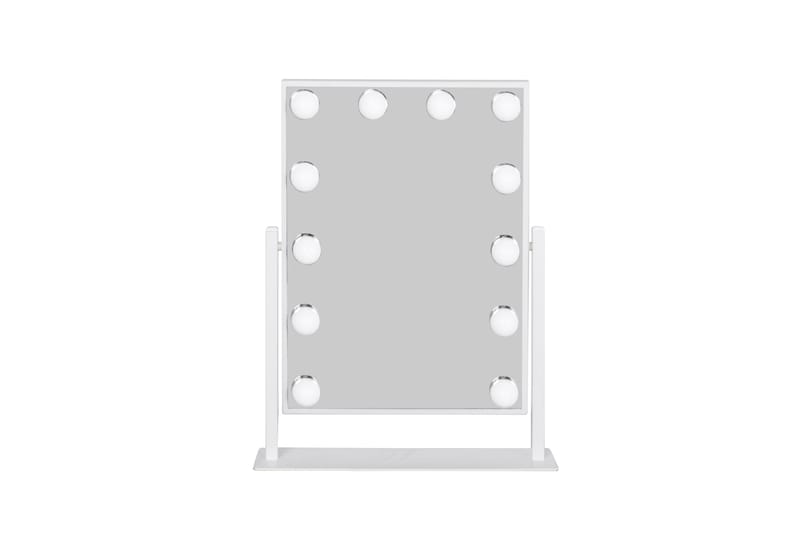 Glow Liten Sminkspegel på fot 36,5 cm med LED Belysning/Lampor Holywood spegel, Vit