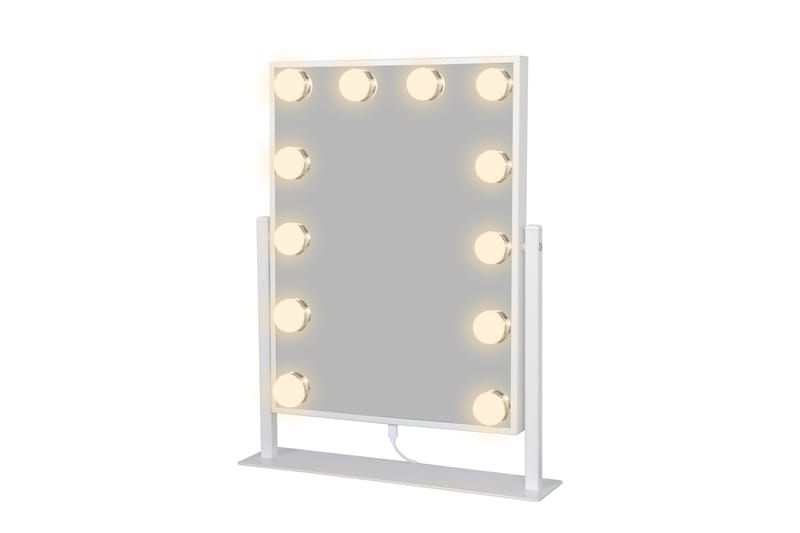 Glow Liten Sminkspegel på fot 36,5 cm med LED Belysning/Lampor Holywood spegel - Vit - Inredning & dekor - Speglar - Sminkspegel